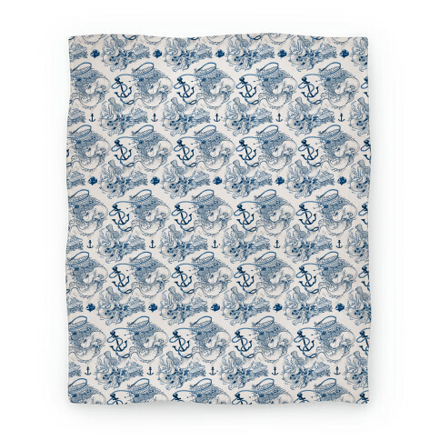 Mermaid Toile Pattern Blanket