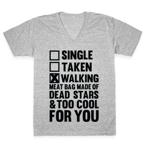 Walking Meat Bag Made Of Dead Stars V-Neck Tee Shirt