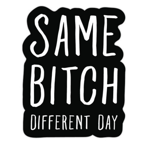 Same Bitch Different Day Die Cut Sticker