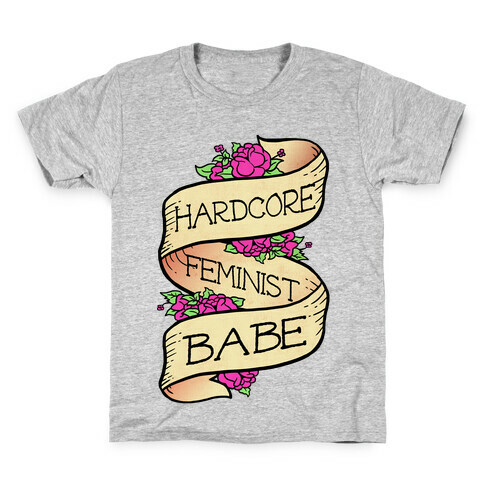 Hardcore Feminist Babe Kids T-Shirt