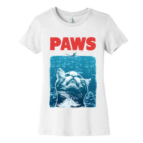 PAWS (Jaws Parody) Womens T-Shirt