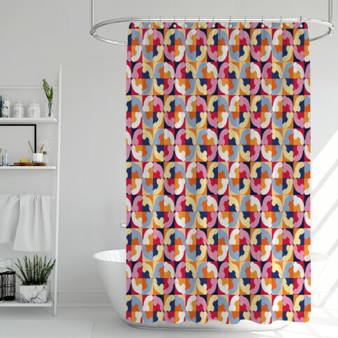 Penis Tile Pattern Shower Curtain