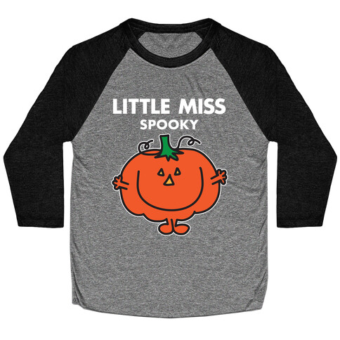 Little Miss Spooky Halloween Pumpkin Baseball Tee