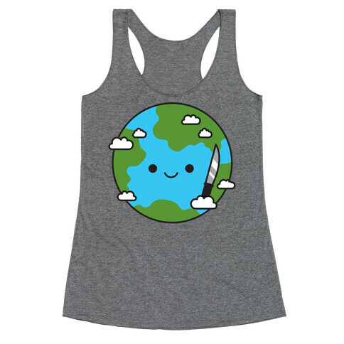 Earth with Knife Racerback Tank Top