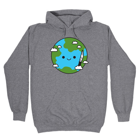 Earth with Knife Hooded Sweatshirt