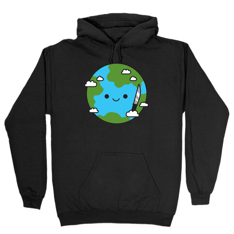 Earth with Knife Hooded Sweatshirt