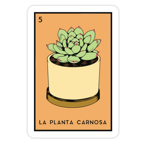La Planta Carnosa Succulent Loteria Die Cut Sticker