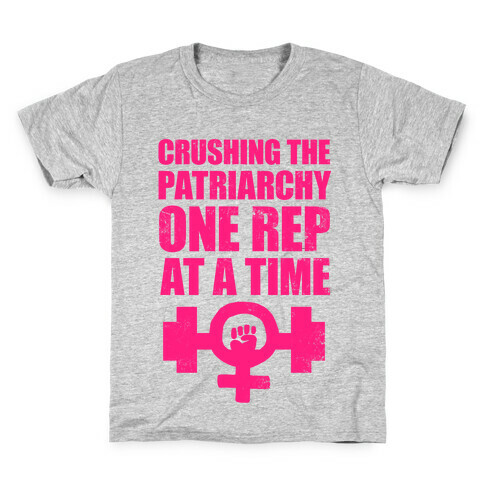 Crushing the Patriarchy One Rep at a Time Kids T-Shirt