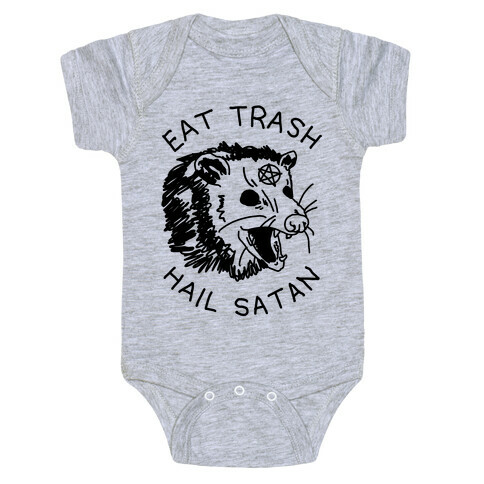 Eat Trash Hail Satan Possum Baby One-Piece