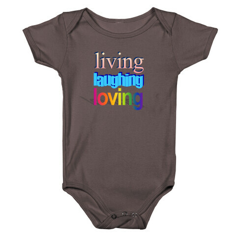 Living Laughing Loving WordArt Parody Baby One-Piece