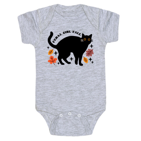 Feral Girl Fall Black Cat Baby One-Piece