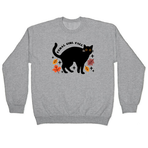 Feral Girl Fall Black Cat Pullover