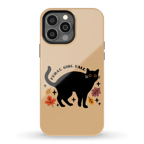 Feral Girl Fall Black Cat Phone Case