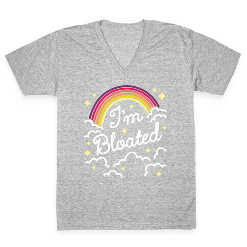 I'm Bloated Rainbow and Clouds V-Neck Tee Shirt