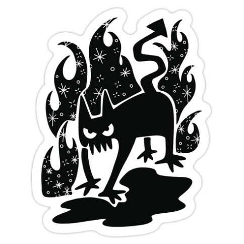 Demon Cat Die Cut Sticker