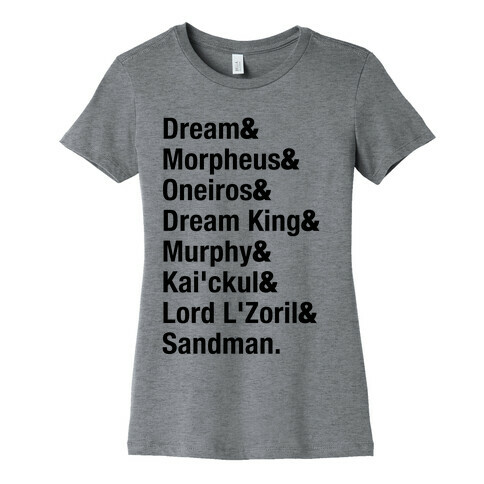 Sandman Name List  Womens T-Shirt