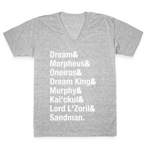 Sandman Name List  V-Neck Tee Shirt