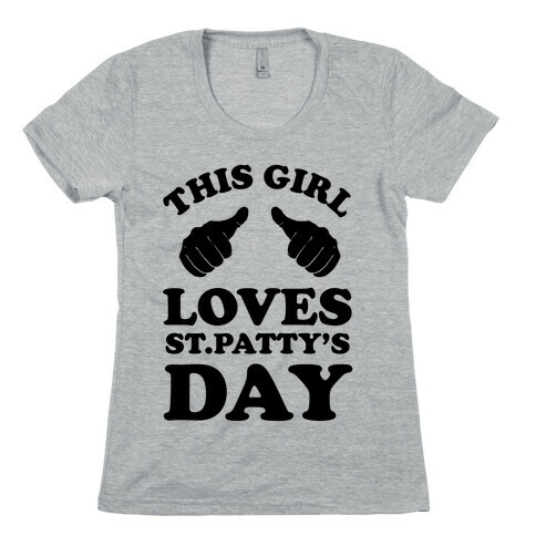 This Girl Loves St.Patricks Day Neon Womens T-Shirt