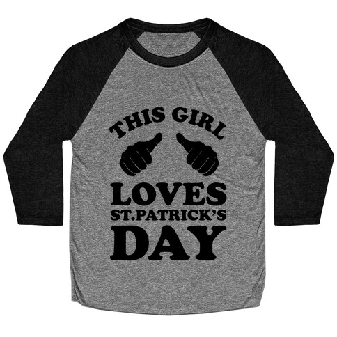 This Girl Loves St.Patrick's Day Neon Baseball Tee