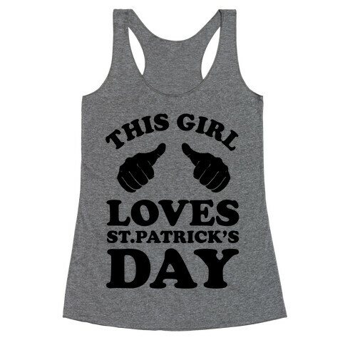 This Girl Loves St.Patrick's Day Neon Racerback Tank Top