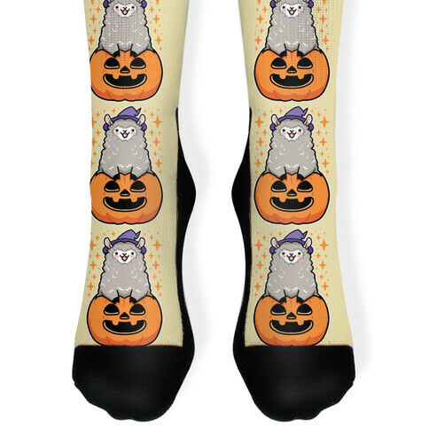 Cute Halloween Alpaca Sock