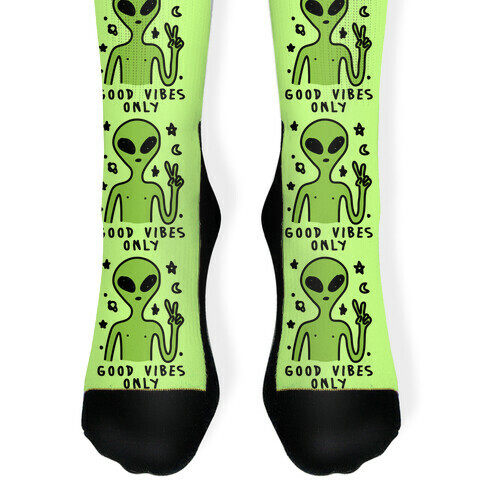 Good Vibes Only Alien Sock