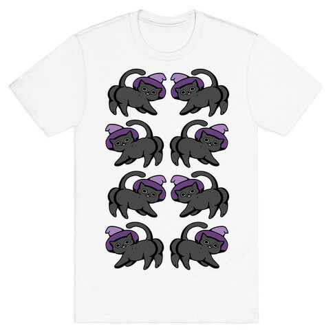 Black Cat Butts Pattern T-Shirt