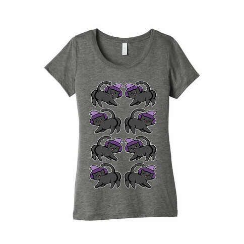 Black Cat Butts Pattern Womens T-Shirt