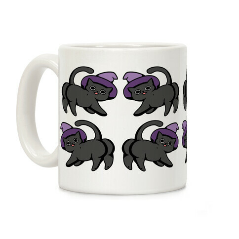 Black Cat Butts Pattern Coffee Mug