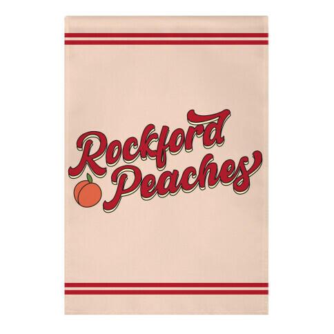 Rockford Peaches Script Garden Flag