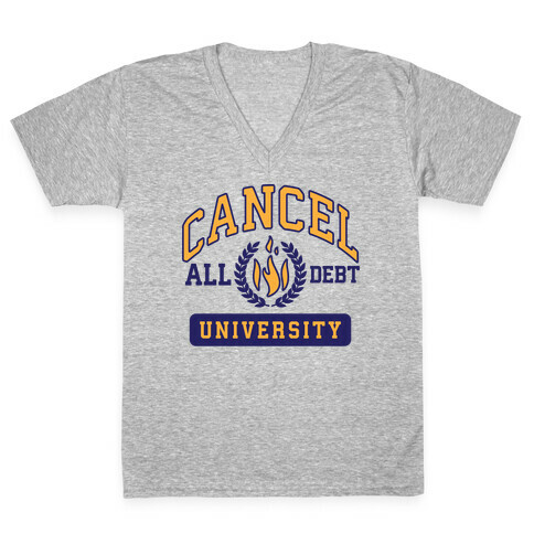 Cancel All Debt University V-Neck Tee Shirt
