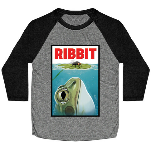 Ribbit Jaws Parody Baseball Tee