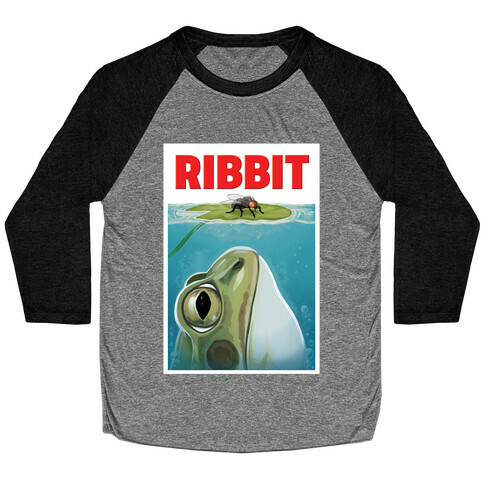 Ribbit Jaws Parody Baseball Tee