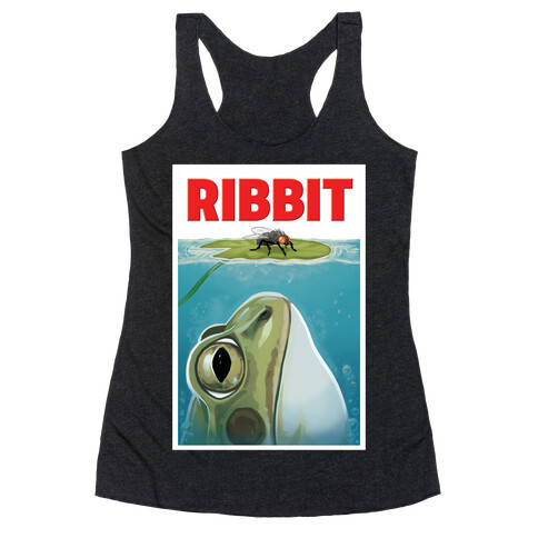 Ribbit Jaws Parody Racerback Tank Top