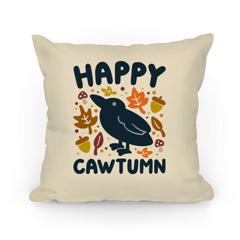 Happy Cawtumn Crow Parody Pillow