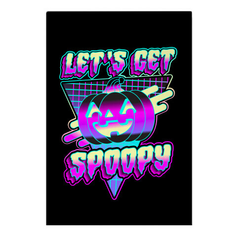 Retrowave Let's Get Spoopy Garden Flag