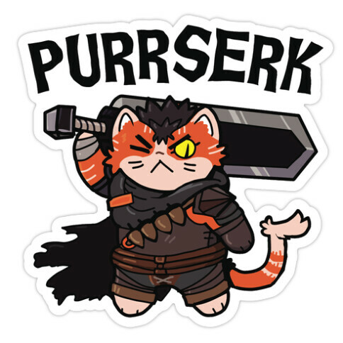 Purrserk Die Cut Sticker