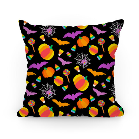 Gay Pride Halloween Pattern Pillow