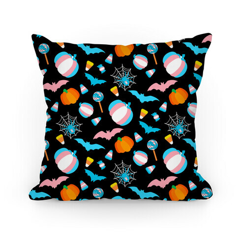 Transgender Pride Halloween Pattern Pillow