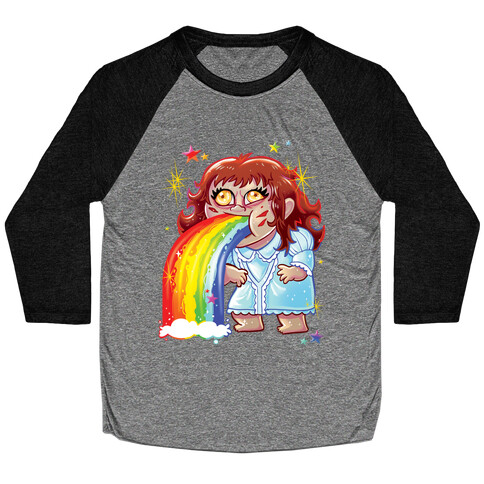 90's Rainbow Barfing Exorcist Baseball Tee