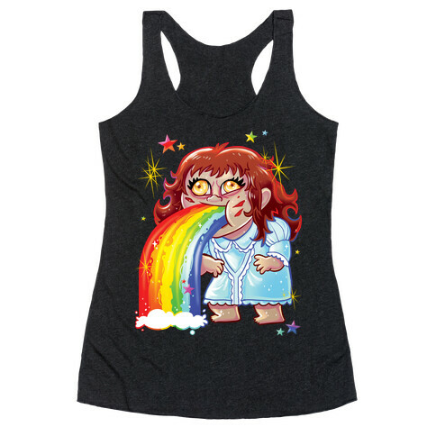 90's Rainbow Barfing Exorcist Racerback Tank Top