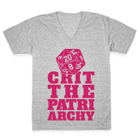 Crit The Patriarchy V-Neck Tee Shirt