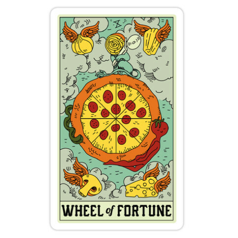Wheel Of Fortune Pizza Die Cut Sticker