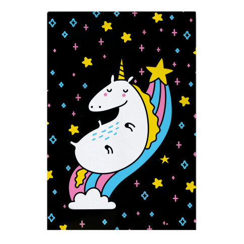 Unicorn On Rainbow Garden Flag