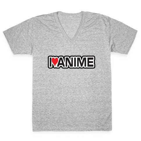 I Love Anime V-Neck Tee Shirt