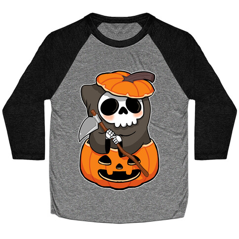 Cute Halloween Grim Reaper Baseball Tee