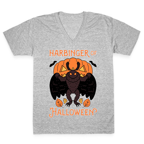 Harbinger of Halloween Mothman V-Neck Tee Shirt