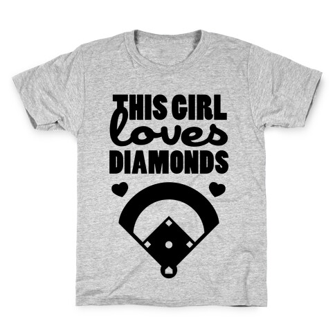 This Girl Loves (Baseball) Diamonds Kids T-Shirt