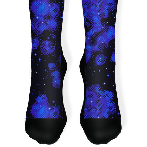 Pixelated Blue Nebula Sock