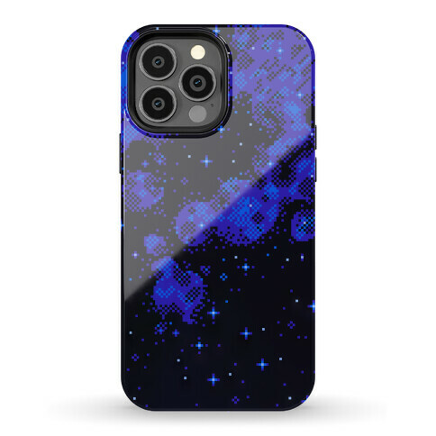 Pixelated Blue Nebula Phone Case